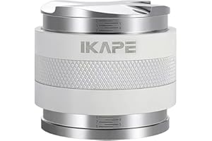 IKAPE Coffee Products, 58mm Coffee Distributor & Hand Tamper, Adjustable Depth Espresso Distributor Fits All 58mm Espresso Portafilter, Compatible with Rancilio, Gaggia Bottomless Portafilter (White)