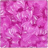 BEADTIN Purple Glow 25mm Halloween Bat Pony Beads (24pc)