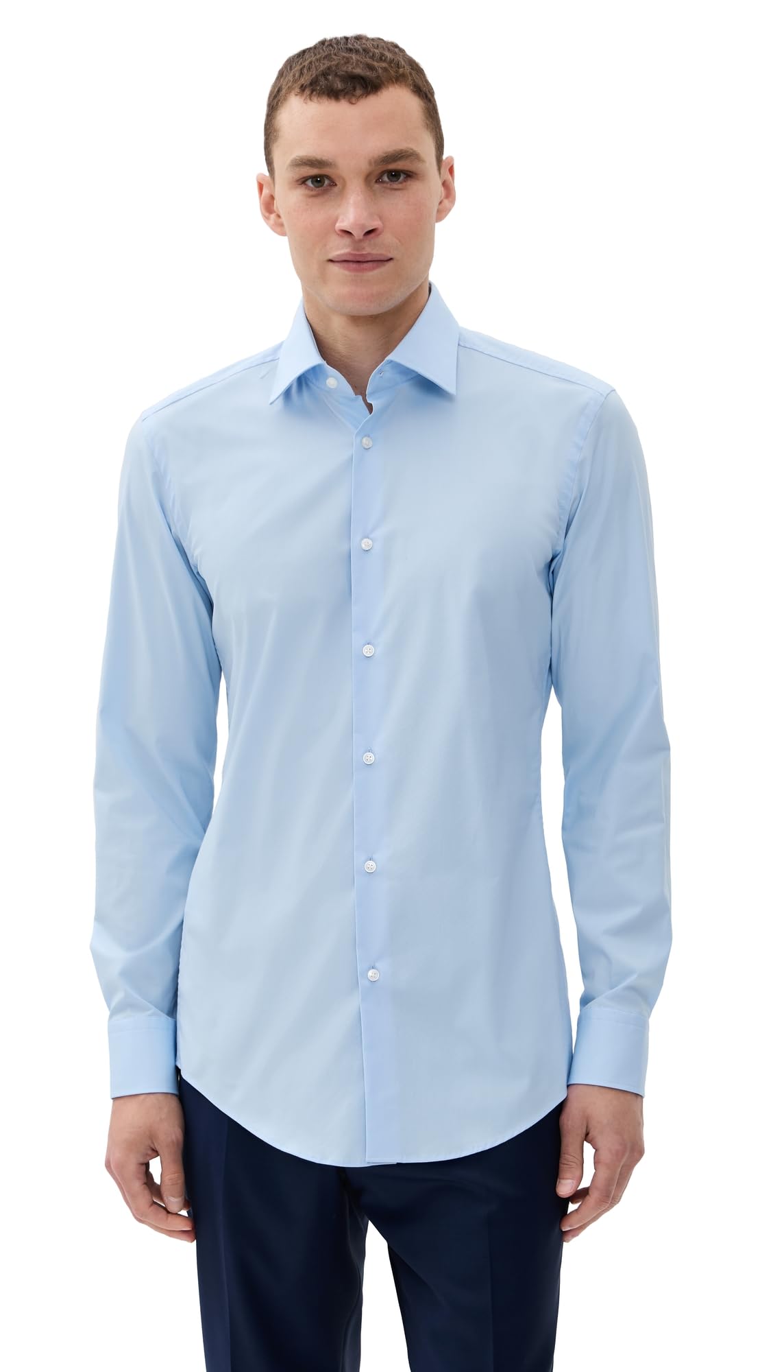 BOSS Hugo Men’s Hank Kent Shirt, Blue, S