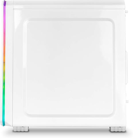 Nox Hummer MC PRO ARGB -NXHUMMERMCPROW- Caja PC, Semi-Torre, tira LED ARGB Rainbow, ventana lateral acrílica, Blanca