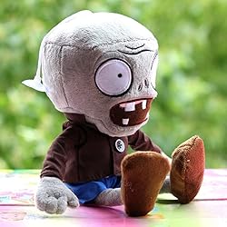 JHESAO 12" PVZ Plush Zombies Brown Coat Toys Soft