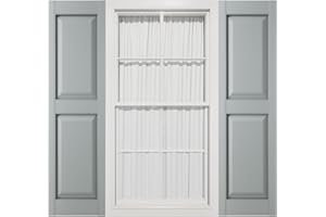 MID AMERICA 14 3/4"W x 47"H Mid-America Vinyl, Standard Size Williamsburg Double Panel Shutters, w/Installation Shutter-Lok's & Matching Screws (Per Pair), 945 - Platinum