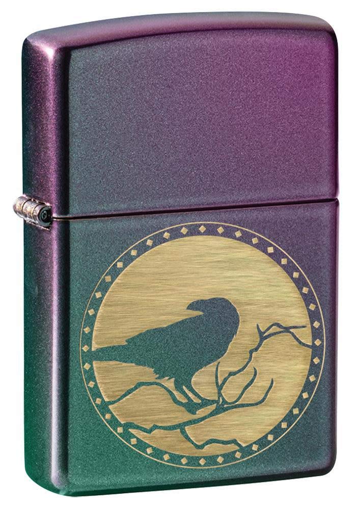 Zippo Raven Iridiscent Matte Windproof Lighter Refillable in Gift Box 49186 Iridescent Raven One Size