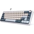 RK ROYAL KLUDGE R65 Wireless Mechanical Keyboard with Volume Knob, Tri-Mode 2.4G/USB-C/BT Gasket Mounted 60% Gaming Keyboard with 66Keys, PBT Keycaps, VIA, Hot Swappable Cream Switch, Blue