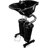 Portable Shampoo Bowl with Electric Pump | Height Adjustable Hair Washing Station, 2 Buckets Drain Hoses, Portable Salon Sink for Home &amp; Salon Use (Freestanding)