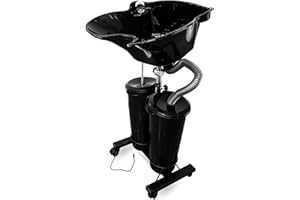 EVGTTI Adjustable Portable Shampoo Bowl with Electric Pump, Hair Washing Station,Includes 2 Buckets, Drain Hoses, Basin Height Adjustable Portable Salon Sink for Home Salon Use