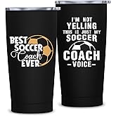 Kaqqeti Soccer Coach Gifts for Men Women - Best Soccer Coach Ever Gifts - Coach Thank You Tumbler, 20 oz Insulation Stainless Steel
