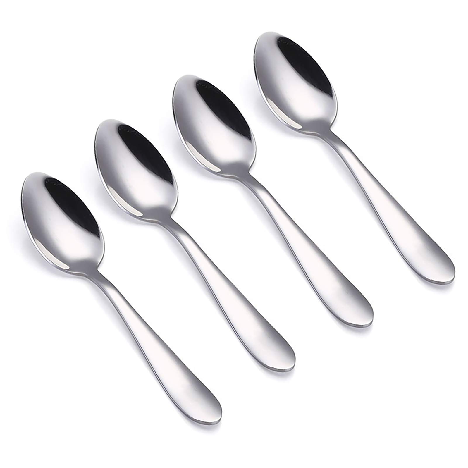 VANRA 4-Piece Children Spoons Stainless Steel Kids Dinner Spoons Child Silver Cutlery Set 5.6-inch (4 Spoons)