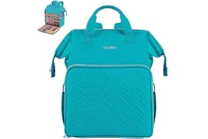 Leudes Knitting Bag Backpack, Yarn Storage Organizer Large Crochet Bag Tote Christmas Gift Yarn Holder Case for Carrying Projects, Knitting Needles (Turquoise)
