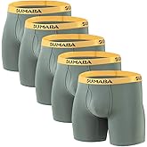 SUMABA Men's Underwear Breathable Long Leg No Ride-up Boxer Briefs for Men Open Fly M L XL 2XL 3XL