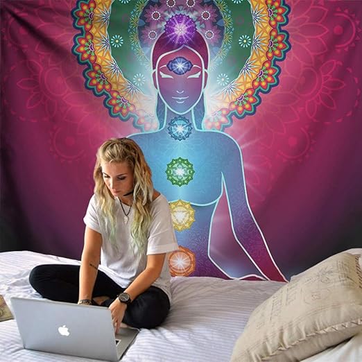 Grande Decoracion De Pared Indio Meditacion Buda Tapiz Chakra Boho