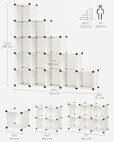 SONGMICS Modular Shoe Cabinet 16 Cubes Cream White LPC442M01 view 3