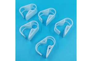 DOPHO Plastic Tubing Clamps Flow Control Hose Clamp Tube Laboratory Pinch Valve Syphon Pipe Holder 5pc Pack (5, 12-18mm/0.472''-0.708'') White