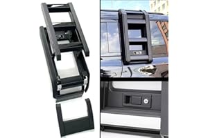 FENQING-Y Matte Black Aluminium Side Access Ladder Rack Side Window Roof Step Ladder Fits for Land Rover Defender 110 2020 2021 2022 2023 2024