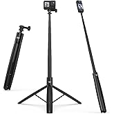 VRIG 70" Osmo Action 6/5Pro/4/3 Selfie Stick Tripod for Action Camera, Extendable Tripod Stand Selfie Vlog Handle with 1/4" Screw, for DJI OSMO Action,Pocket3/,Insta360 X5/X4,Go Pro Hero 13 12 11 10