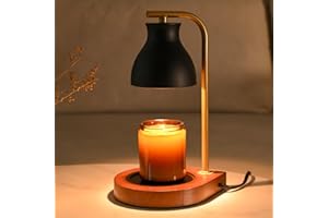 SOKCVSEA Candle Warmer Lamp With Timer - Birthday Gifts for Mom Women, House Warming Gifts New Home Decor, Wax Melt Warmer With 2 Bulbs E.Black Gold