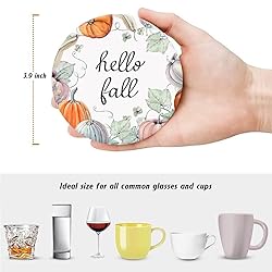 Fall Drink Absorbent Coasters with Holder Set of