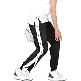 Baisile Boys Girls Youth Tear Away Pants Loose Fit Snap Button Sports Basketball Pull Away Pants