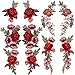Tuodeal 10 Pieces Rose Patch Embroidered Flower Sew On Patch Applique