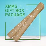 ADQUATOR Kraft White Star Wrapping Paper 15m x 43cm Eco Recyclable view 3