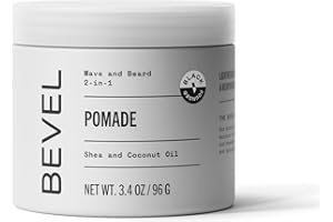 Bevel Beard Balm & Hair Pomade for Waves with Coconut Oil and Shea Butter, Locks in Moisture to Help Reduce Frizz and Breakage, Beard Care for Men, 3.4 Oz