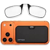 OPTIQO Ultra-Thin Reading Glasses with Adhesive Storage Case, Compact Armless Readers for Men &amp; Women