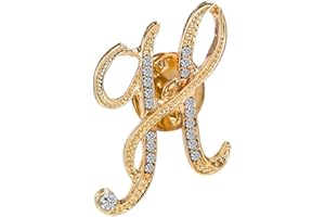 ETHOON Initial Letter Brooch Pin Small Lapel Pin Tie Tack Name Personalized Gifts for Women Men Gold A-Z
