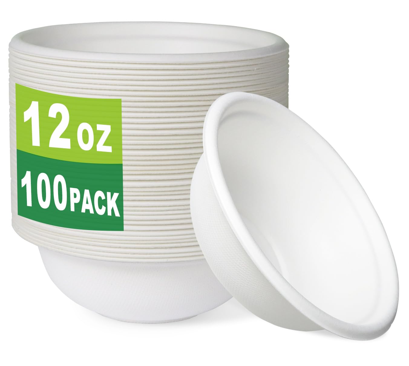 Photo 1 of *MISSING PARTS UNKNOWN*
GreenWorks 100 Count 12 OZ Compostable Bowls, Biodegradable Bagasse and Bamboo fiber Paper Bowls