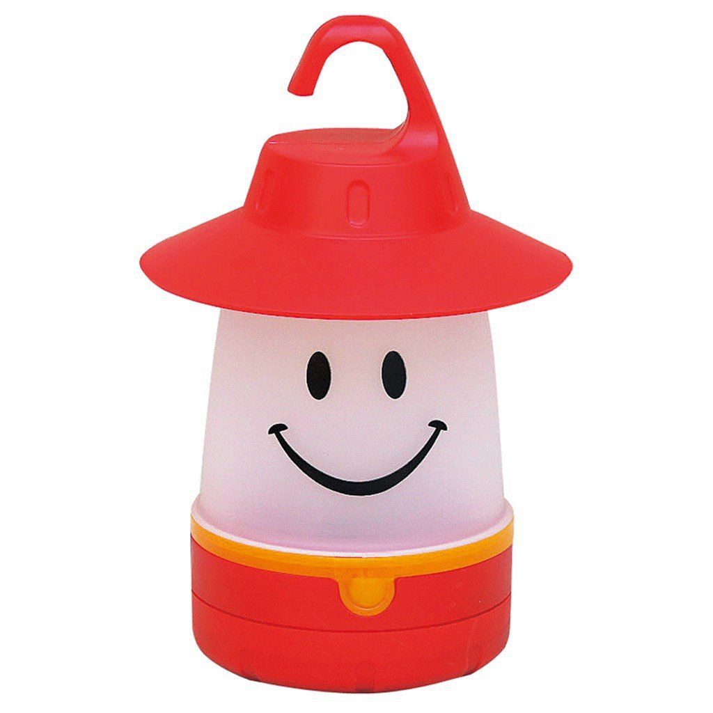 Smile LED Lantern: Portable Night Light Camping Lantern For Kids (Hibiscus),Red