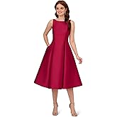 Adrianna Papell Women's Sleeveless Tea Length Dress, Red Plum, 4