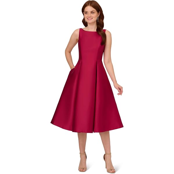 Amazon.com: Adrianna Papell Women's Sleeveless Tea Length Dress, Black, 0 :  Clothing, Shoes & Jewelry