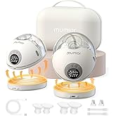 Heated Base Hands Free Breast Pump, Wearable Breastfeeding Pump of Baby Heated Dustproof Base, Voice Prompts LED Display with 4 Modes &12 Levels Memory Function-22 mm,Christmas Gift, 2 Pack Gray