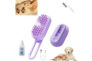 Cat Brush, 4-in-1 Self-Cleaning Steam Pet Brush for Shedding, Multifunctional Cat and Dog Steam Brush with Detachable Bristle