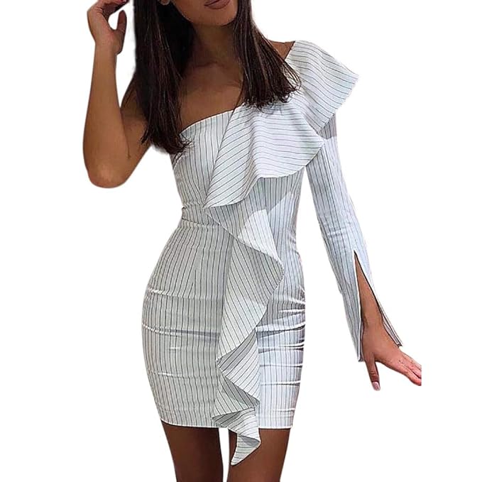 one shoulder cocktail dresses white