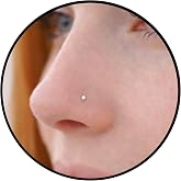 Sterling Silver Nose Stud L Shaped 1mm Tiny Ball &ndash; 925 Silver Nose Ring Stud for Women, Minimalist Small Nose Piercing Jewelry, Thin 0.5mm Post, Hypoallergenic
