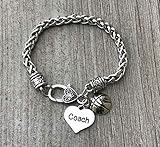 Basketball Coach Charm Bangle Bracelet for Women Coaches