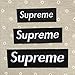 3 Pack Supreme Patches Sew on or Iron on Multi Size Patch Embroidered DIY Applique Badge Decorative (Black)