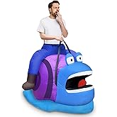 Camlinbo Halloween Inflatable Costume Riding Snail Funny Blows Up Animals Rider Cosplay Costume for Halloween Party Adult Men Women