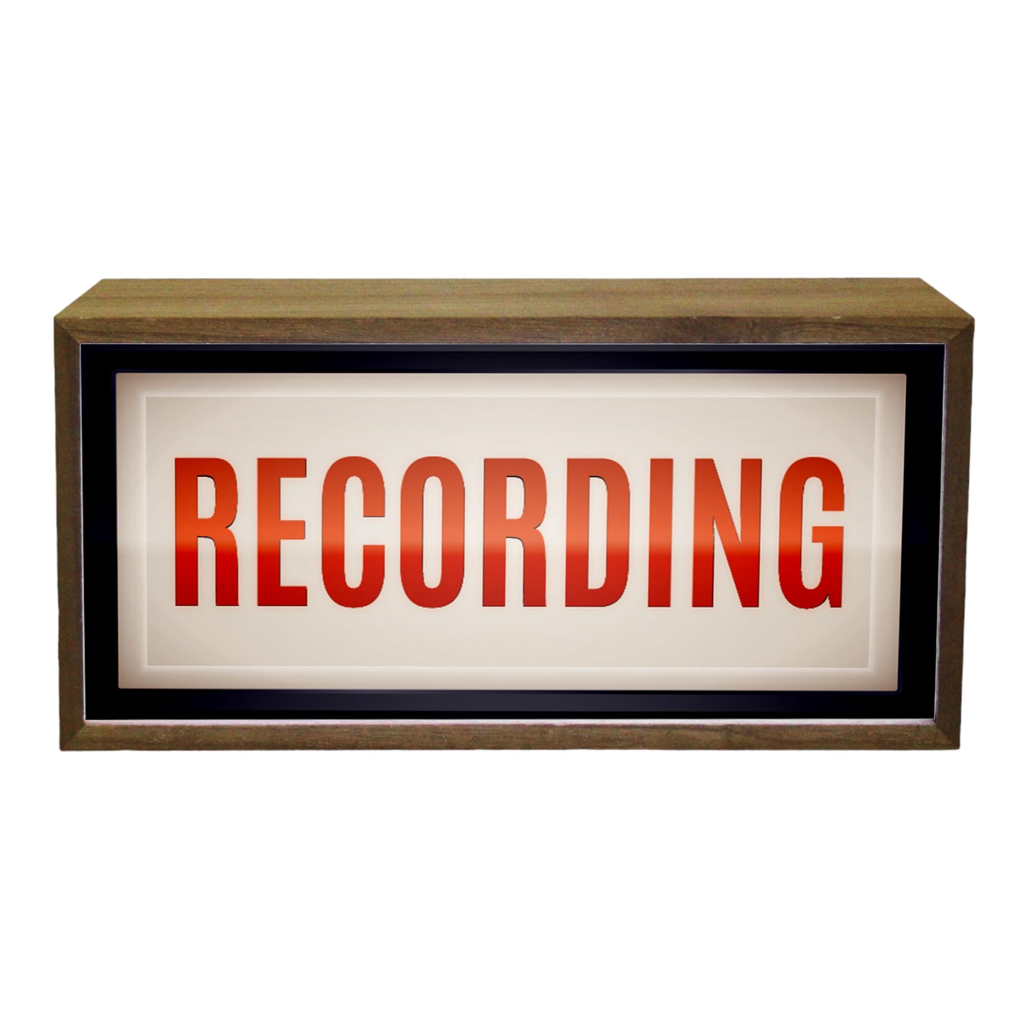 Light Box Recording Sign | Illuminated Light Up LED Room Signage | Retro Sound Studio Design | DJ Social Media Influencer Lighting Gift | Bright Display For Podcasters And Music Artists