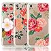 CarterLily iPhone SE 2020 Case, iPhone 7/8 Case, [3-Pack] Watercolor Flowers Floral Pattern Soft Clear Flexible TPU Back Case for iPhone SE 2020 iPhone 7/8 4.7 inch (Red Flowers)