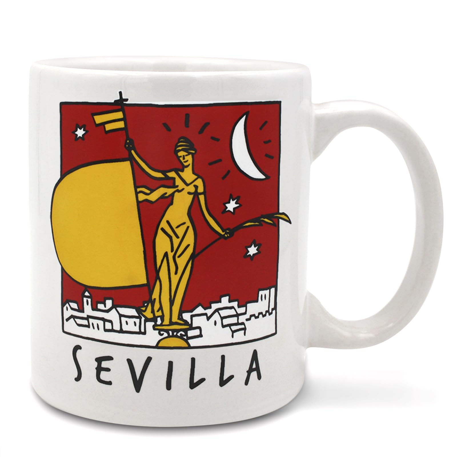 TBOC Breakfast Mug [Giraldillo] Souvenirs Seville Andalusia Spain | Friends Family Coffee Mug Father's Mother's Day Tea Coffee Christmas Gift Porcelain
