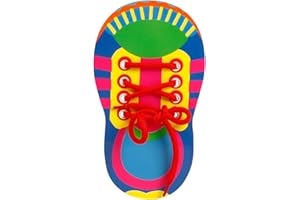 Shoe Lace Up Practice Board for Kids, Early Educational Toy for Teaching Toddler How to Tie Shoelaces, Colored Shoe Skill Boa