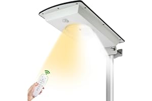 Malitupy Solar Street Lights Outdoor, Cool White/Warm White Solar Street Light Dusk to Dawn/Motion Sensor, 1300LM IP65 Waterproof with Remote, Dimmable Area Security Light for Yard Path Driveway
