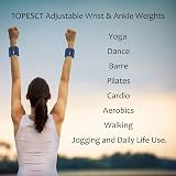 TOPESCT Adjustable Wrist Weights Set of 2 1 lb Each Black view 4