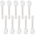 Patelai Set of Caviar Spoons Mother of Pearl Spoons with Hand Craft W Round Handle for Caviar, Egg, Ice Cream, Coffee, Restaurant Serving(10 Pieces,2.83 Inches)