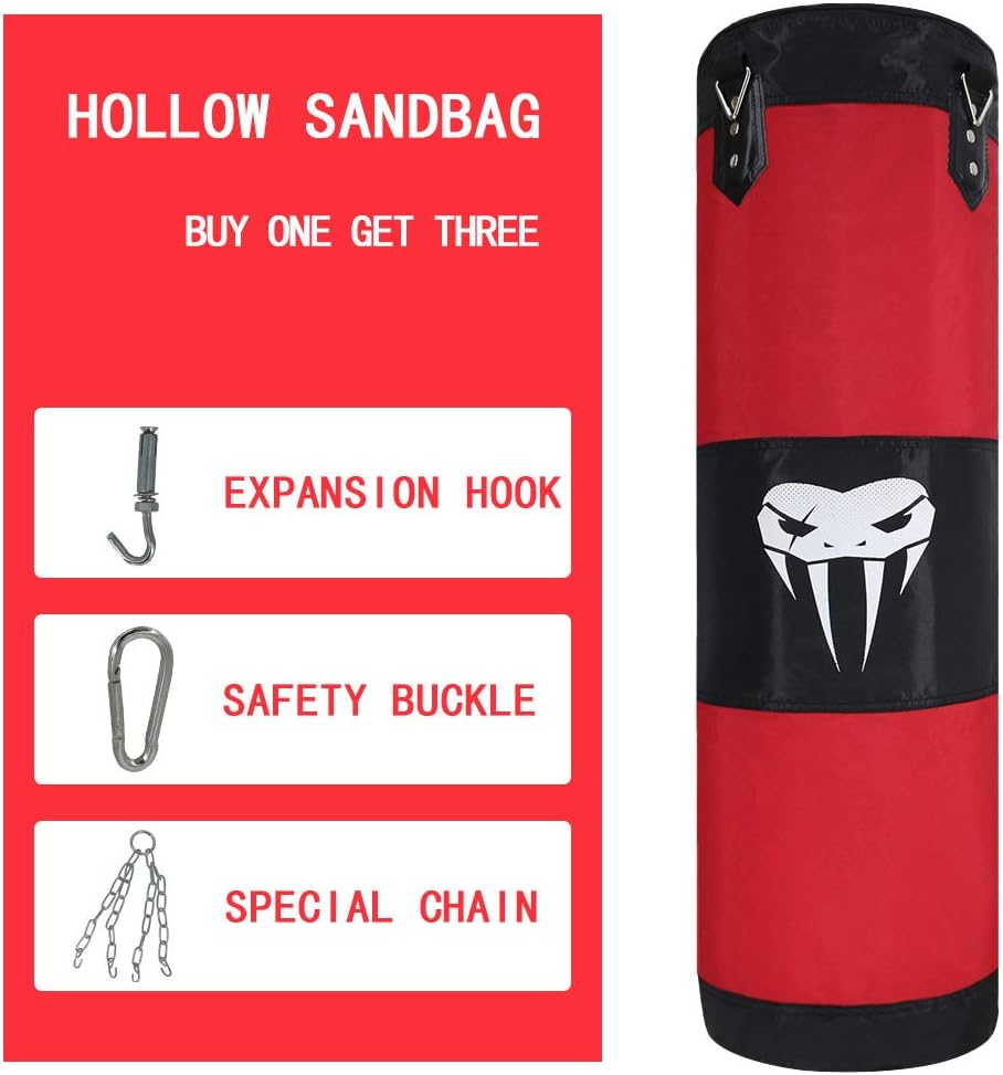 SOTF Hanging Punching Bag Fitness Muscle Training MMA Boxing Sandbag Without Filler : Sports & Outdoors