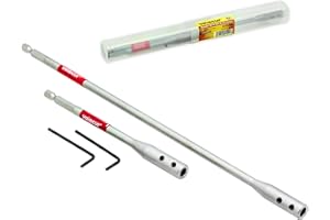 YOKOCUT Drill Bit Extension Set, 6 and 12 Inches 1/4 Hex Shank Extension for Spade Bits, 2X Hex Key Included, Wood Spade Drill Bit Extension