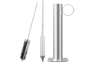 VONLUXIN Maple Syrup Hydrometer Test Cup kit, Measures Sugar Content in The Syrup, Stainless Steel Maple Syrup Equipment, Design for Maple Syrup Supplies, Easy to Read and Accurate, with Cleaning Brush