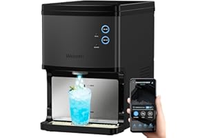 Welnotti Nugget Ice Makers Countertop Self Dispensing, Pebble Ice Makers Countertop Sonic, Self Cleaning, 40Lbs/24H, with App Control,Nugget Ice Machine Crushed for Home/Bar/Party(Darkgray)