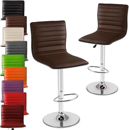 Miadomodo Barhocker 2-er Set Bar mit Rückenlehne, verstellbar in Höhe